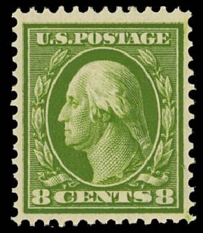 US Stamps Prices Scott Catalogue # 380: 8c 1911 Washington Perf 12. Daniel Kelleher Auctions, Jan 2012, Sale 628, Lot 465