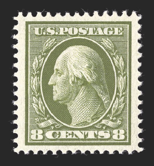 US Stamps Values Scott Cat. #380: 1911 8c Washington Perf 12. Spink Shreves Galleries, Jul 2012, Sale 140, Lot 245