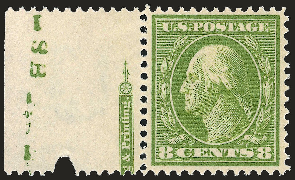 US Stamp Values Scott Cat. 380: 8c 1911 Washington Perf 12. Robert Siegel Auction Galleries, Jun 2009, Sale 975, Lot 1766