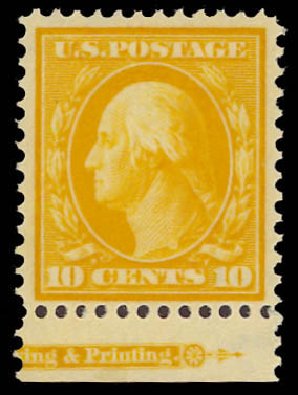 Cost of US Stamp Scott Cat. 381: 1911 10c Washington Perf 12. Daniel Kelleher Auctions, Aug 2012, Sale 631, Lot 1157
