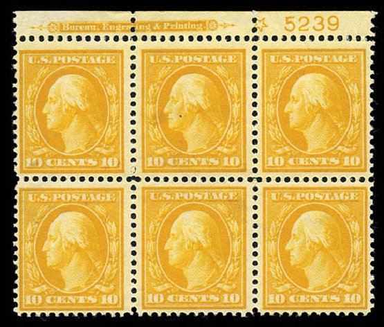 US Stamps Values Scott 381: 10c 1911 Washington Perf 12. Matthew Bennett International, Mar 2012, Sale 344, Lot 4548
