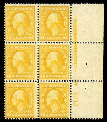 Values of US Stamp Scott Catalog #381 - 10c 1911 Washington Perf 12. Matthew Bennett International, Mar 2012, Sale 344, Lot 4549