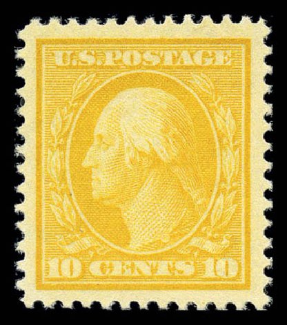 US Stamps Price Scott Cat. #381 - 1911 10c Washington Perf 12. Matthew Bennett International, Sep 2010, Sale 331, Lot 710