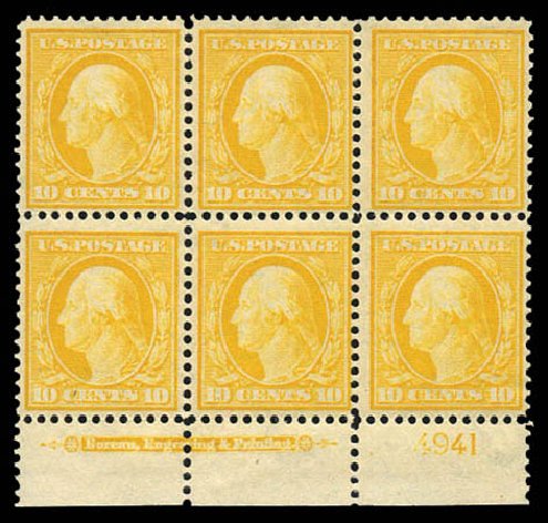 US Stamps Prices Scott Cat. #381: 10c 1911 Washington Perf 12. Matthew Bennett International, Mar 2011, Sale 337, Lot 2854