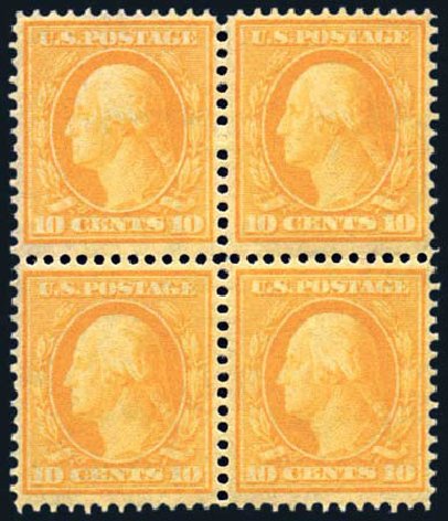Values of US Stamp Scott Catalogue 381: 10c 1911 Washington Perf 12. Harmer-Schau Auction Galleries, Aug 2011, Sale 90, Lot 1504
