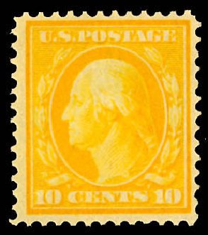 Value of US Stamps Scott #381: 10c 1911 Washington Perf 12. Daniel Kelleher Auctions, Dec 2012, Sale 633, Lot 664