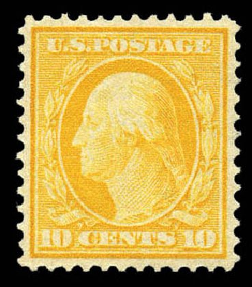 US Stamp Value Scott Cat. #381: 10c 1911 Washington Perf 12. Matthew Bennett International, Mar 2011, Sale 337, Lot 2852