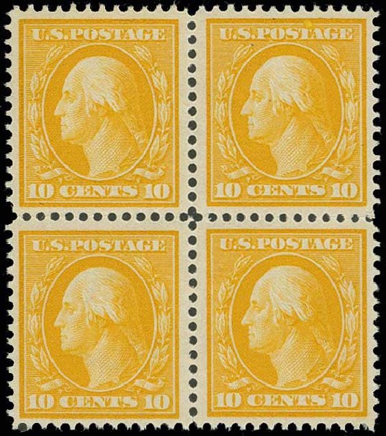 Cost of US Stamps Scott Catalog 381 - 1911 10c Washington Perf 12. H.R. Harmer, Jun 2013, Sale 3003, Lot 1272
