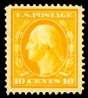 US Stamps Values Scott Cat. # 381: 10c 1911 Washington Perf 12. Daniel Kelleher Auctions, Dec 2012, Sale 633, Lot 662