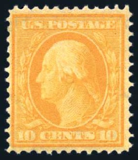 US Stamp Values Scott Cat. # 381: 10c 1911 Washington Perf 12. Harmer-Schau Auction Galleries, Aug 2011, Sale 90, Lot 1503