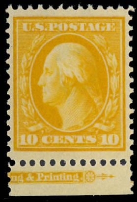 US Stamps Prices Scott Catalogue # 381: 10c 1911 Washington Perf 12. Daniel Kelleher Auctions, Oct 2012, Sale 632, Lot 1296