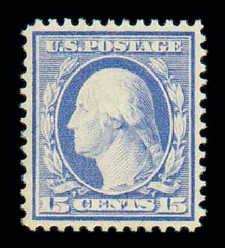 Value of US Stamps Scott Cat. #382 - 15c 1911 Washington Perf 12. Matthew Bennett International, Jun 2007, Sale 319, Lot 1407