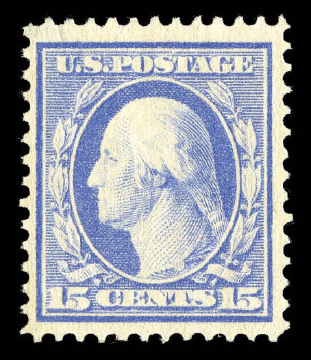 US Stamps Values Scott Catalogue #382: 1911 15c Washington Perf 12. Matthew Bennett International, Sep 2012, Sale 345, Lot 337