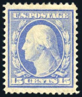 Costs of US Stamp Scott Cat. #382: 15c 1911 Washington Perf 12. Harmer-Schau Auction Galleries, Feb 2010, Sale 84, Lot 1557
