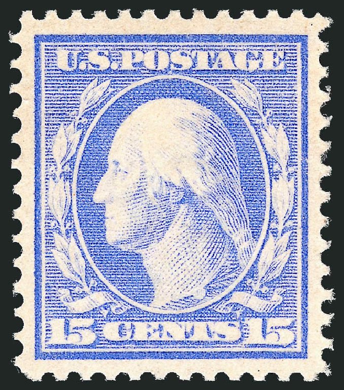 US Stamps Price Scott Catalogue #382: 1911 15c Washington Perf 12. Robert Siegel Auction Galleries, Dec 2013, Sale 1062, Lot 558
