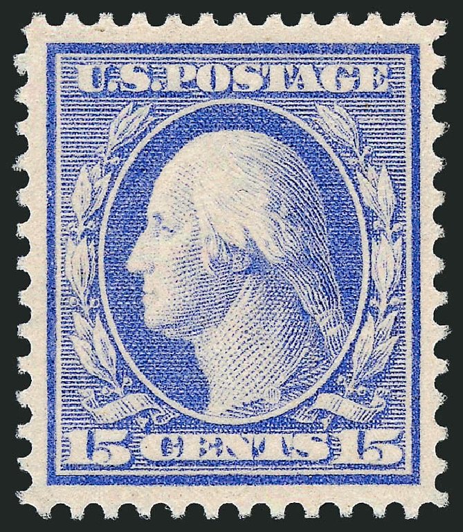 US Stamps Values Scott #382 - 1911 15c Washington Perf 12. Robert Siegel Auction Galleries, Dec 2008, Sale 967, Lot 4718