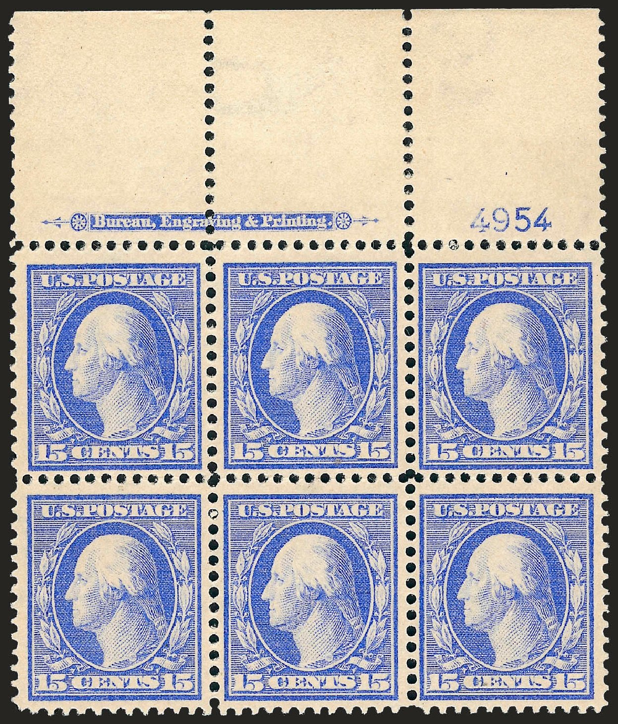 Values of US Stamp Scott Catalog #382: 15c 1911 Washington Perf 12. Robert Siegel Auction Galleries, Dec 2008, Sale 967, Lot 4719