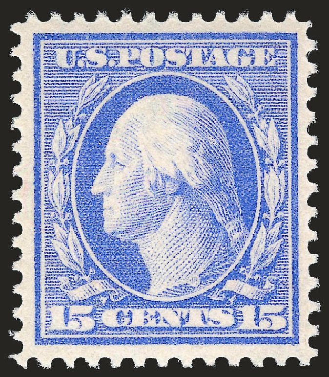 US Stamps Prices Scott 382: 15c 1911 Washington Perf 12. Robert Siegel Auction Galleries, Apr 2009, Sale 972, Lot 3309