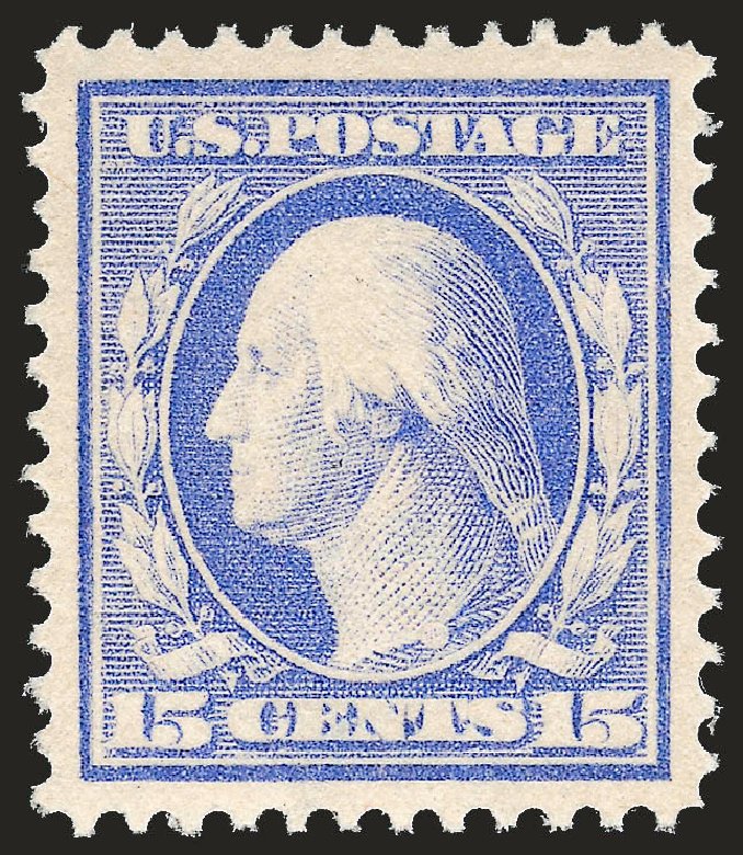 Values of US Stamps Scott Cat. # 382 - 1911 15c Washington Perf 12. Robert Siegel Auction Galleries, Jun 2009, Sale 975, Lot 1770