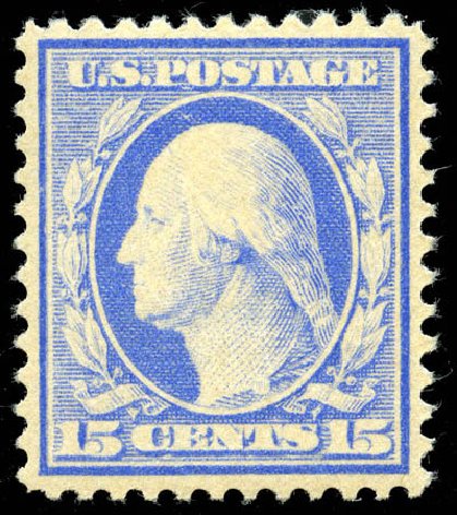 US Stamp Prices Scott Cat. 382 - 1911 15c Washington Perf 12. Matthew Bennett International, Jun 2008, Sale 328, Lot 911