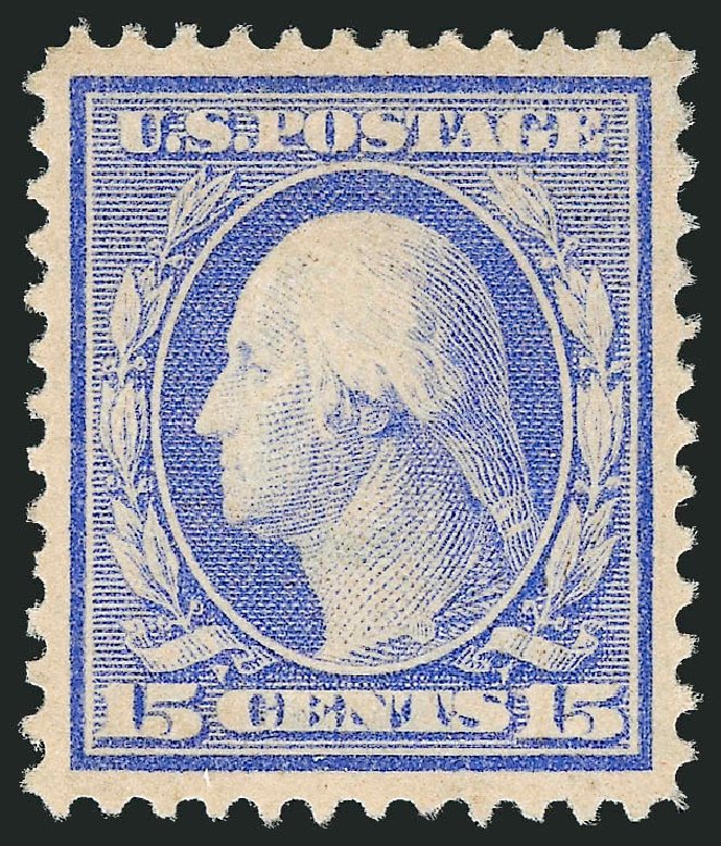 Values of US Stamp Scott Cat. # 382 - 1911 15c Washington Perf 12. Robert Siegel Auction Galleries, Mar 2012, Sale 1019, Lot 761