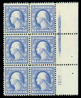 US Stamp Prices Scott Catalogue 382 - 15c 1911 Washington Perf 12. Matthew Bennett International, Dec 2007, Sale 324, Lot 1194
