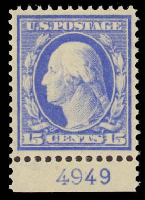 US Stamps Price Scott Catalogue #382: 15c 1911 Washington Perf 12. Daniel Kelleher Auctions, Jun 2012, Sale 630, Lot 1804