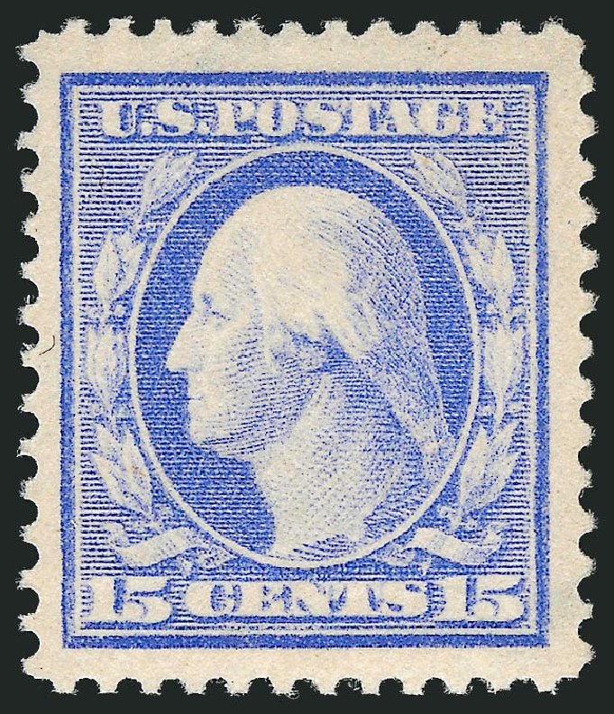 US Stamp Values Scott Catalog 382 - 1911 15c Washington Perf 12. Robert Siegel Auction Galleries, Mar 2013, Sale 1040, Lot 1754