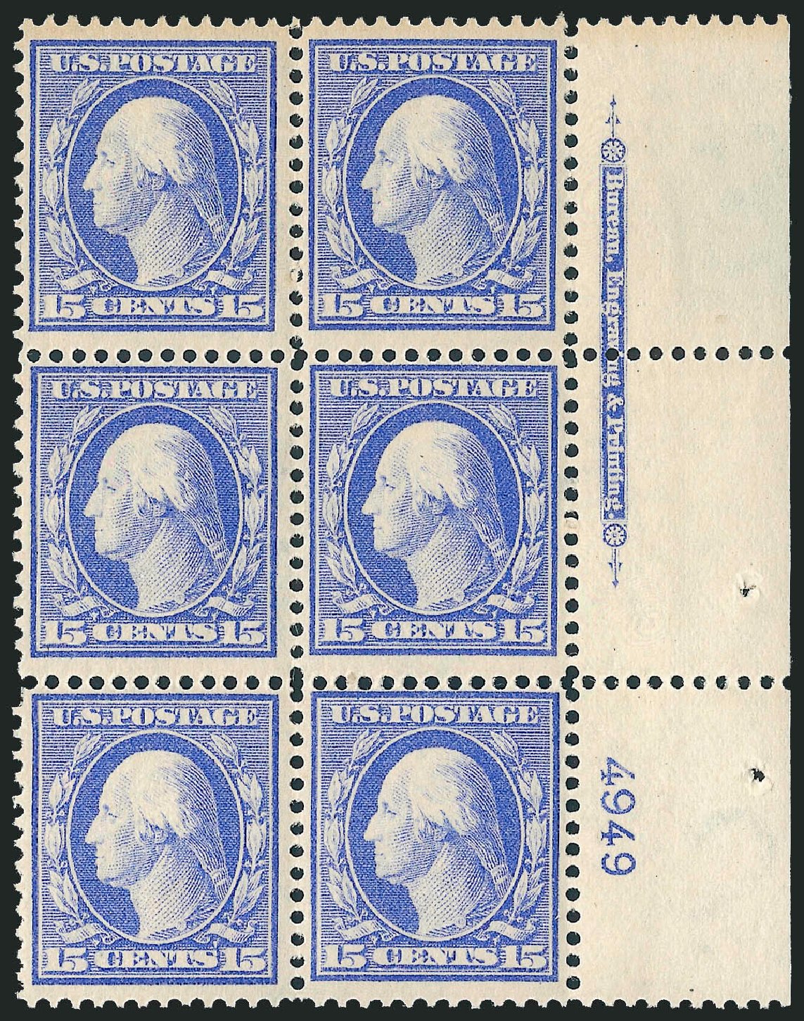 Values of US Stamp Scott Catalog # 382 - 15c 1911 Washington Perf 12. Robert Siegel Auction Galleries, Mar 2014, Sale 1067, Lot 1464