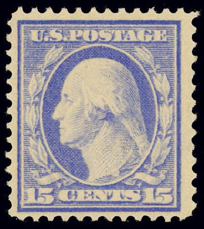 Value of US Stamp Scott Catalog #382: 1911 15c Washington Perf 12. Daniel Kelleher Auctions, Feb 2013, Sale 634, Lot 245