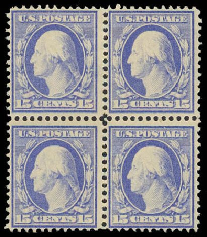US Stamp Value Scott Catalogue 382: 15c 1911 Washington Perf 12. Daniel Kelleher Auctions, Oct 2011, Sale 626, Lot 342
