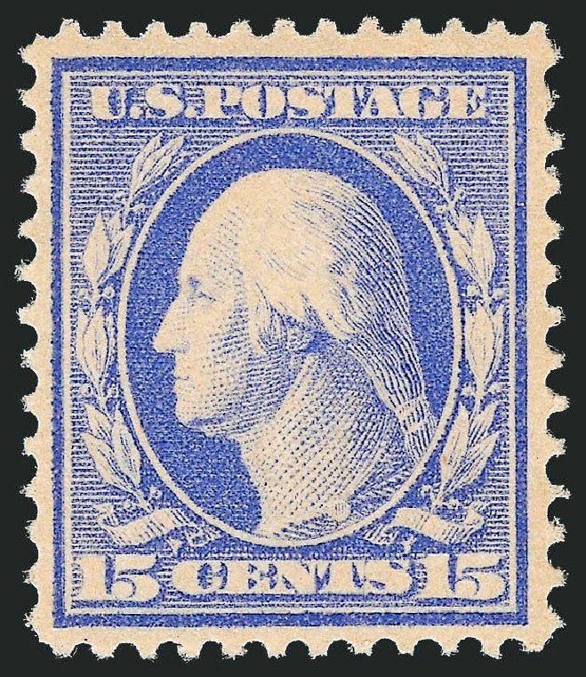 Price of US Stamps Scott Cat. #382 - 15c 1911 Washington Perf 12. Robert Siegel Auction Galleries, Dec 2011, Sale 1017, Lot 782