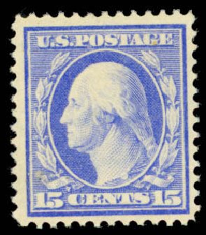 Prices of US Stamps Scott Catalog 382: 15c 1911 Washington Perf 12. Daniel Kelleher Auctions, Apr 2013, Sale 636, Lot 333