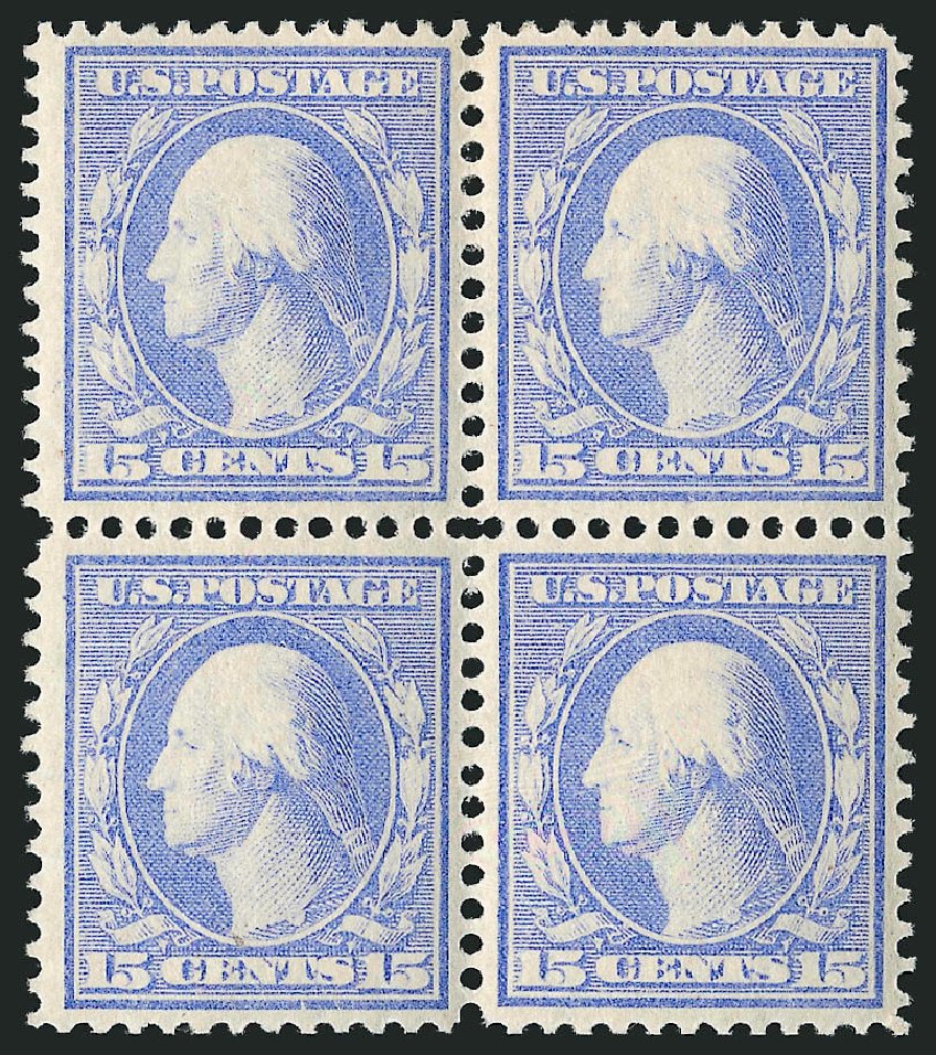 US Stamp Values Scott Cat. # 382 - 1911 15c Washington Perf 12. Robert Siegel Auction Galleries, Mar 2012, Sale 1019, Lot 763