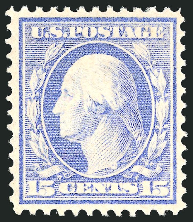 US Stamp Price Scott Catalog #382 - 1911 15c Washington Perf 12. Robert Siegel Auction Galleries, Apr 2014, Sale 1068, Lot 253