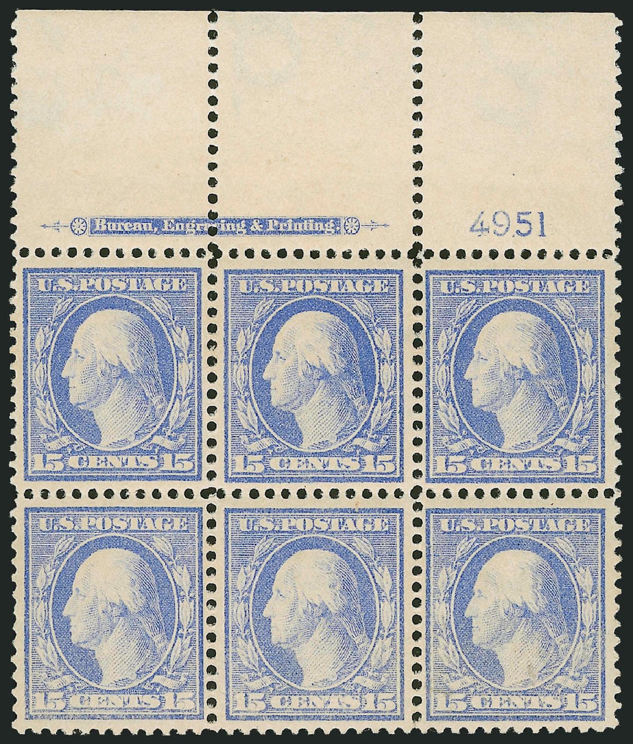 Costs of US Stamp Scott Cat. #382 - 15c 1911 Washington Perf 12. Robert Siegel Auction Galleries, Feb 2015, Sale 1093, Lot 193