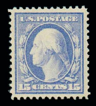 US Stamps Value Scott Catalogue # 382: 15c 1911 Washington Perf 12. Matthew Bennett International, Jun 2007, Sale 319, Lot 1406