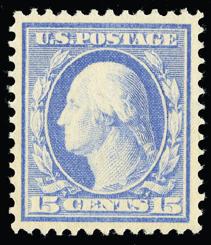 Cost of US Stamps Scott #382 - 15c 1911 Washington Perf 12. Matthew Bennett International, Sep 2012, Sale 346, Lot 816