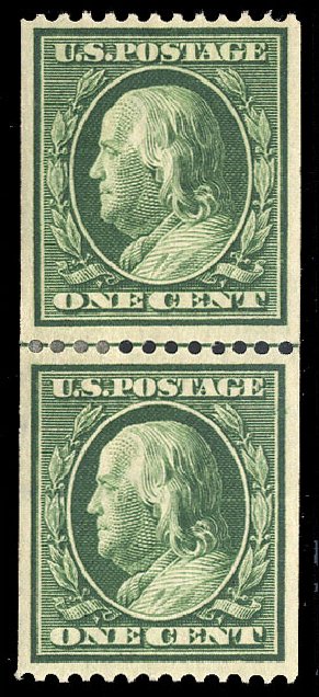 US Stamps Price Scott Catalog # 385 - 1c 1910 Franklin Coil. Cherrystone Auctions, Mar 2009, Sale 200903, Lot 217