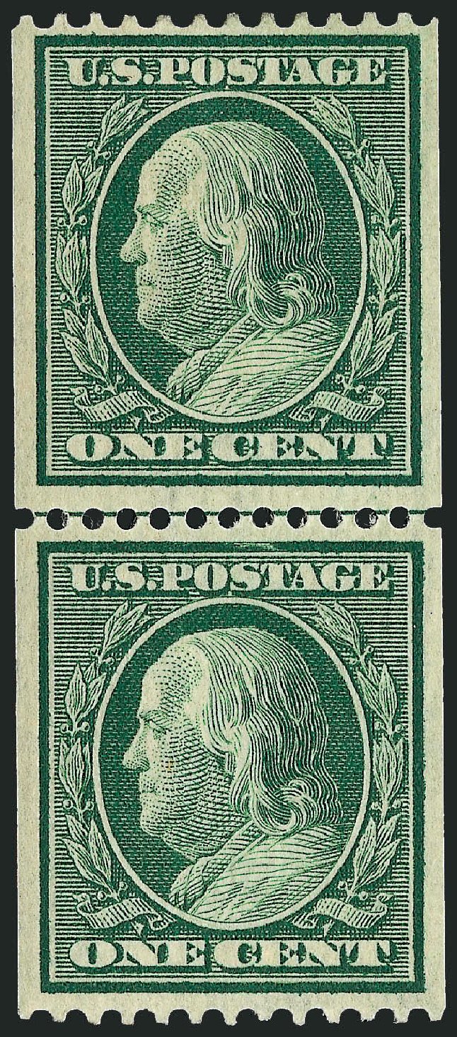 US Stamp Value Scott Catalogue #385 - 1c 1910 Franklin Coil. Robert Siegel Auction Galleries, Oct 2008, Sale 963, Lot 962