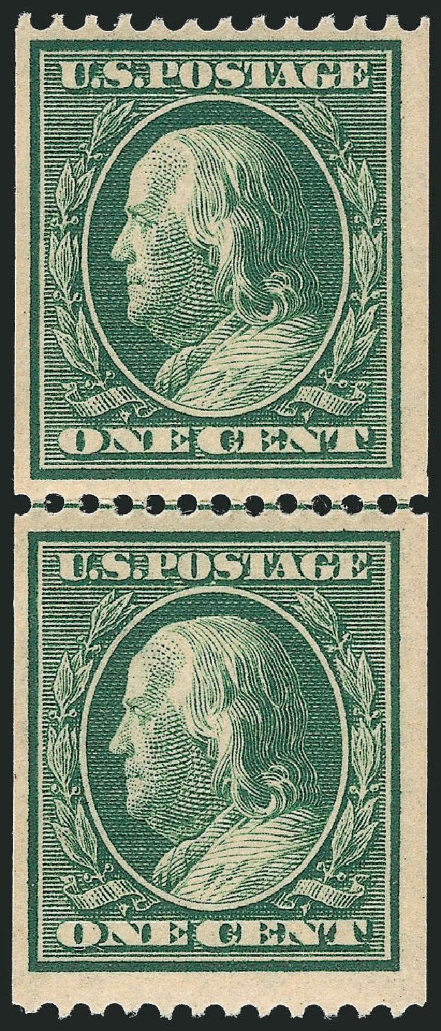 Costs of US Stamps Scott #385: 1c 1910 Franklin Coil. Robert Siegel Auction Galleries, Oct 2010, Sale 997, Lot 5942