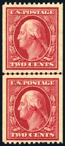 Cost of US Stamp Scott 386: 2c 1910 Washington Coil. Harmer-Schau Auction Galleries, Feb 2010, Sale 84, Lot 1559