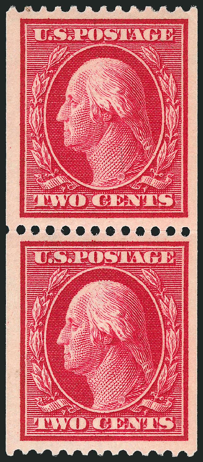US Stamps Value Scott Catalogue 386 - 2c 1910 Washington Coil. Robert Siegel Auction Galleries, Sep 2009, Sale 968B, Lot 489