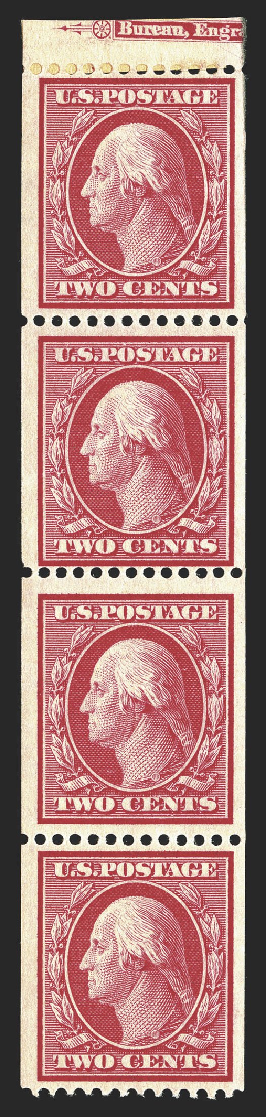 Value of US Stamps Scott Cat. # 386: 1910 2c Washington Coil. Spink Shreves Galleries, Mar 2013, Sale 142, Lot 340