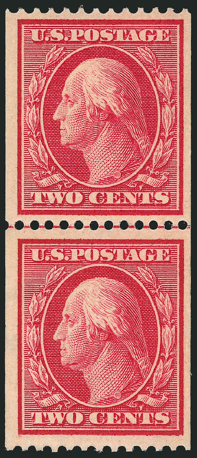 US Stamps Price Scott Cat. 386 - 1910 2c Washington Coil. Robert Siegel Auction Galleries, Dec 2013, Sale 1062, Lot 562