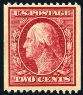 US Stamps Values Scott Catalog # 386: 2c 1910 Washington Coil. Harmer-Schau Auction Galleries, Feb 2009, Sale 80, Lot 1303