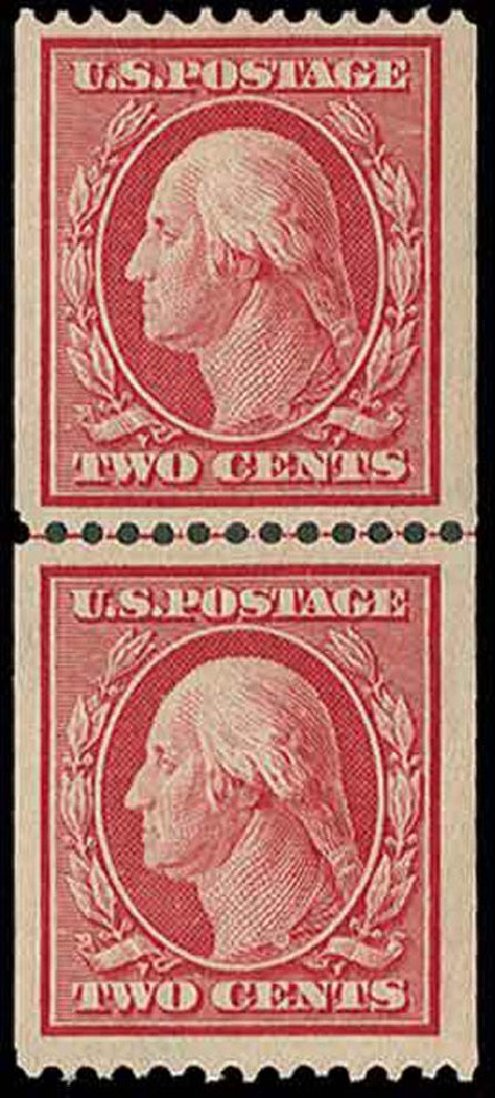 US Stamp Values Scott Cat. # 386 - 1910 2c Washington Coil. H.R. Harmer, Nov 2013, Sale 3004, Lot 1243