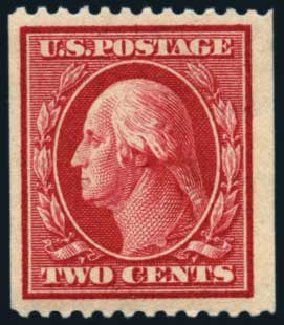 US Stamps Prices Scott Catalog # 386: 1910 2c Washington Coil. Harmer-Schau Auction Galleries, May 2014, Sale 101, Lot 156