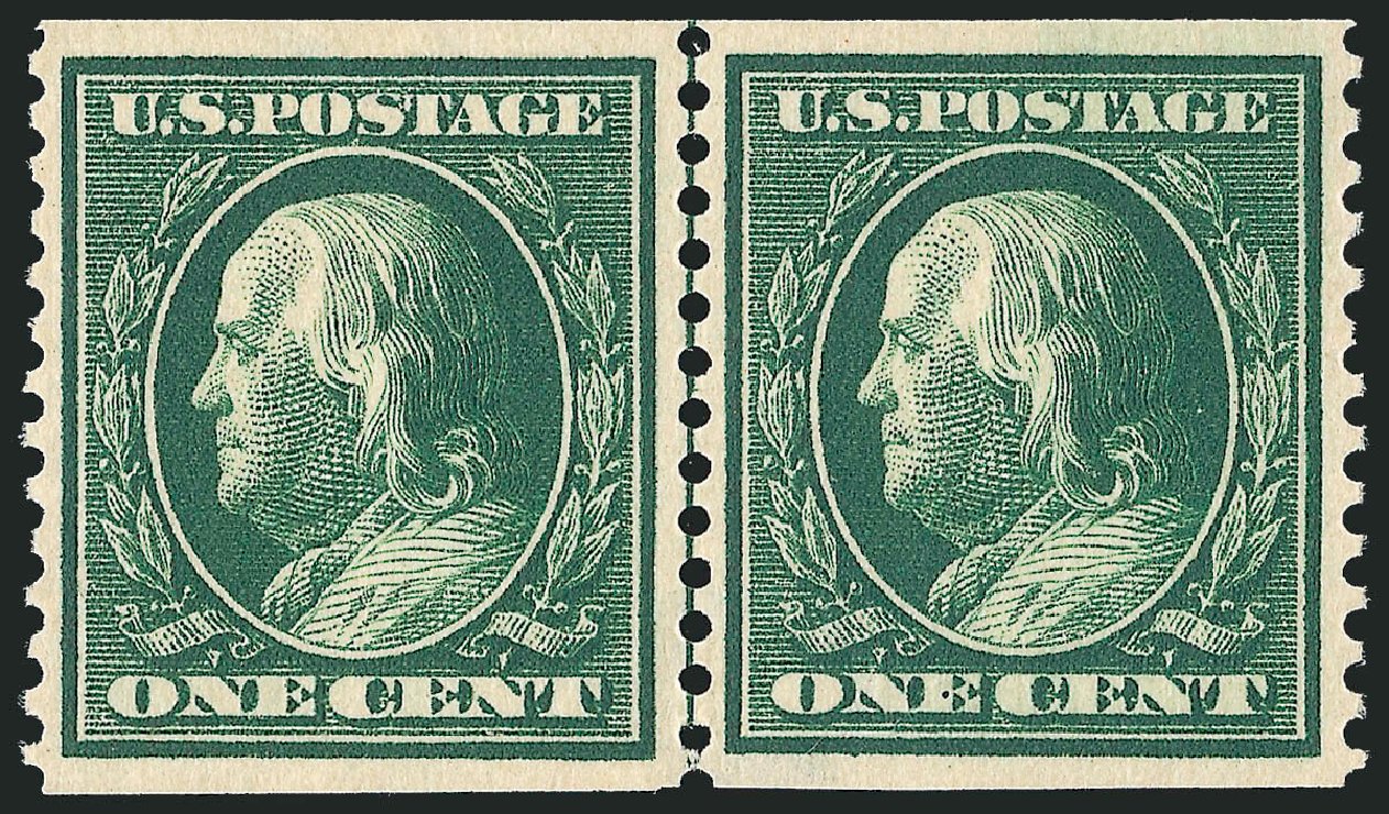 Price of US Stamp Scott # 387 - 1c 1910 Franklin Coil. Robert Siegel Auction Galleries, Oct 2011, Sale 1013, Lot 388