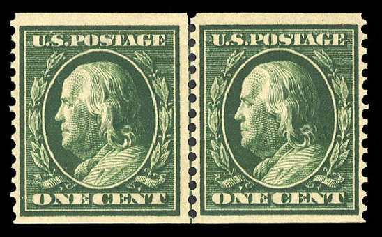 Value of US Stamp Scott Cat. #387 - 1c 1910 Franklin Coil. Cherrystone Auctions, Mar 2009, Sale 200903, Lot 219